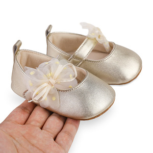 Scarpe da Principessa per Neonata, Scintillanti con Stampa a Pois, Fiocco in Rete, Ballerine <span class=keywords><strong>Antiscivolo</strong></span>, <span class=keywords><strong>Ciabatte</strong></span> da Cerimonia, Adorabili Scarpine per Bambina - Product Image 4