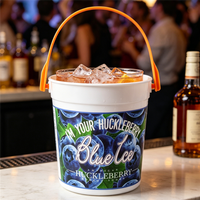 Ember Plastik 32oz untuk Minuman, Ember Punch dengan Pegangan, Ember Koktail Rum untuk Pesta, Ember Minuman Plastik yang Dapat Disesuaikan