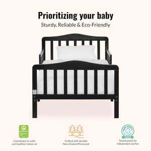 Montessori <strong>Classic</strong> Black Nursery Furniture Floor Bed <strong>Crib</strong> Toddler Bed Two Side Safety Rails Wooden Kids' Beds With Slats - Product Image 3