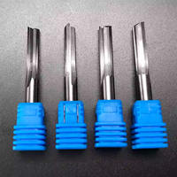 Fresa de 2 filos de carburo sólido para router, herramientas de grabado y tallado CNC para madera, fresa de ranura recta