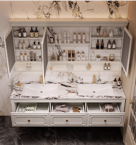 Meuble sous-vasque mural flottant en bois massif contreplaqué pour la salle de bain <span class=keywords><strong>avec</strong></span> lavabo et <span class=keywords><strong>miroir</strong></span> - Product Image 4