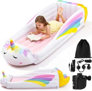 Cama Inflable de Viaje con Forma de Unicornio para Niños Pequeños, para Acampar, Casa, Hotel - Product Image 1