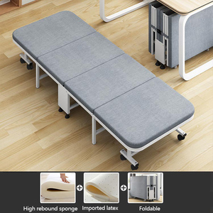 Fabrika toptan Modern ofis katlanır yatak yatak katlanabilir taşınabilir Metal yatak yetişkinler için öğle yemeği için tekerlek ile tek yatak - Product Image 2