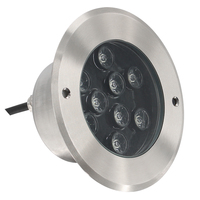 Rise RS-RP9W 9W Lumière LED flottante sous-marine RGB DMX512 pour piscine, IP68, acier inoxydable, dimmable, DC12V/24V, 2700-6500K
