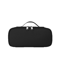 Estuche de Lápices de Tela Negro de Gran Capacidad ZhongHong, Bolsa para Lápices con Cierre, Impresión por Sublimación, Bolsa Portátil para Útiles Escolares con Asa