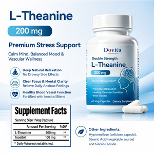 Cápsulas de L-Teanina OEM al por Mayor, 200 mg, Suplemento para la Calma y la Concentración, Sin OMG, Vegano, Certificado GMP, Salud Cerebral, Relajación, 60 Cápsulas - Product Image 2