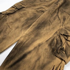 Pantalon de travail en jean pour homme, style terre délavée 2026, effet usé, style créateur, avec empiècements sur les jambes, broderies, coupe large - Product Image 2