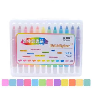 Set di pennarelli <span class=keywords><strong>evidenziatori</strong></span> in Gel evidenziatore a cera pastello confezione da 6 colori per ufficio e scuola - Product Image 3
