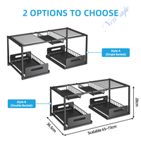 Égouttoir de rangement moderne en métal à double niveau, réglable, robuste, multifonctionnel, écologique, non pliable, avec revêtement poudré