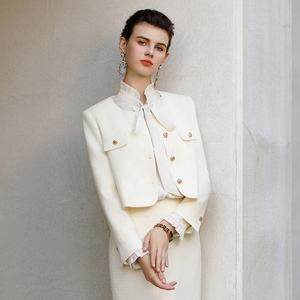 यूरोपीय शैली की पोशाक महिला स्कर्ट सूट टेवीड ब्लेजर को कार्यालय महिला के लिए दो टुकड़े - Product Image 3