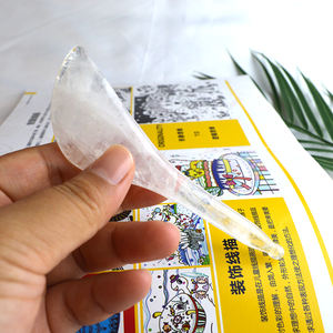 Pluma de reflexología Facial Gua Sha de cuarzo transparente cristal Natural Manual, herramienta de terapia china para el cuidado de la salud corporal, pluma de acupuntura - Product Image 4