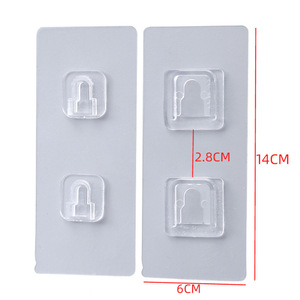 Gancho Adhesivo Doble Cara Impermeable, Removible, de Plástico Transparente, para Colgar en la Pared - Product Image 4