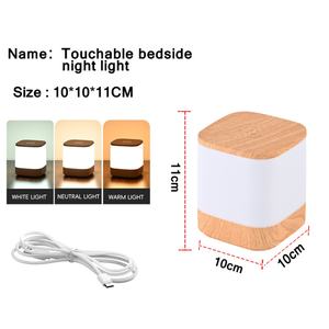 Veilleuse d'ambiance LED minimaliste moderne pour chambres à coucher, petite taille, carrée, à commande tactile, personnalisable en usine, en plastique, à piles - Product Image 2