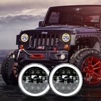 Luz De conducción LED redonda De 7 ", foco De 60W con luz LED auxiliar DRL para Coche, Luz De Niebla Del Coche Con DRL Beetle Headlight