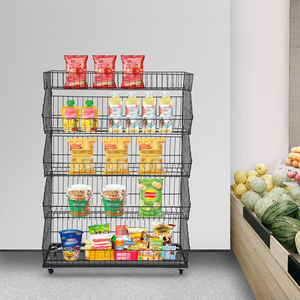 Présentoir pliable multifonctionnel inclinable pour paniers, idéal pour les supermarchés et les magasins de proximité - Product Image 4