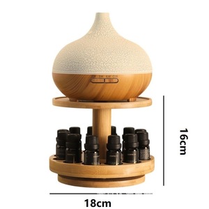 Cross-border best-selling minimalist European and American style double-layer bamboo <b>rotating</b> essential oil <b>display</b> rack, - Product Image 3
