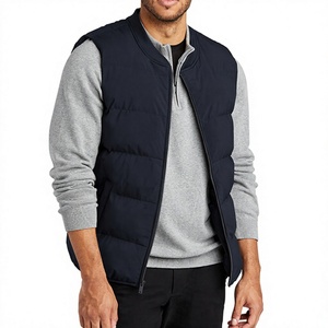 2025, diseño personalizado, chaqueta acolchada sin mangas para hombre, cuello levantado, estilo informal, sudaderas con capucha impermeables de invierno, cremallera de talla grande - Product Image 1