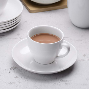 Juego de taza y platillo de cerámica de material de porcelana de hueso nuevo <span class=keywords><strong>Continental</strong></span> de estilo europeo de 200ml - Product Image 1