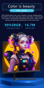 จอคอมพิวเตอร์โค้งขนาด 27 นิ้ว สำหรับเล่นเกมส์ 100Hz 180Hz 280Hz 1ms ตอบสนองรวดเร็ว ดีไซน์ไร้ขอบ จอ LCD สำหรับ PC/เกมมิ่ง จอโค้งขนาด 27 นิ้ว - Product Image 3