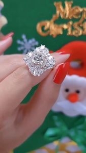 1CT Cushion Lab Grown Diamond Engagement Ring 14K Yellow Gold <b>Cluster</b> Bridal Fine Jewelry Elegant Ring for Women - Product Image 3