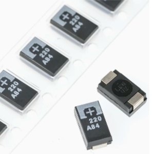 Condensador de Polímero Tant 10TPE220ML, 220uF 10VDC, Carcasa D3L, 20% (7.3 x 4.3 x 2.8 mm), Entrada L, SMD 7343 - Product Image 1