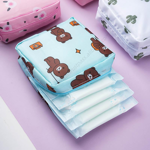 Boîte de rangement carrée en tissu moderne pour la vente en gros, sac à fermeture éclair pour serviettes hygiéniques, mini sac à maquillage portable et étanche pour femmes et filles - Product Image 3