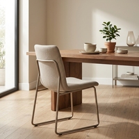 Chaise de salle à manger moderne en bois massif de style nordique avec assise et dossier rembourrés, chaise d'appoint pour salle à manger, maison, hôtel