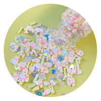 500g saupoudrer Slime mélangé cristal diamants arc-en-ciel coeur polymère tranches argile arrose pour l'artisanat faisant bricolage Slime remplissage