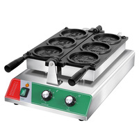 Nouvelle machine à gaufres coréenne populaire à 3 trous, électrique, pour gaufres en forme de pièce d'or, machine commerciale à faire des gaufres en forme de pièce de monnaie au fromage, chauffage double face