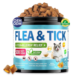 Golosinas Masticables Suaves para el Cuidado de la Piel y el Pelaje de Mascotas, Apoyo contra <span class=keywords><strong>Pulgas</strong></span> y Garrapatas, Alivio de Picazón y Alergias para Perros y <span class=keywords><strong>Gatos</strong></span> - Product Image 1