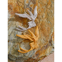 JINYOU-Broche en forme d'oiseau en métal, broche en acier inoxydable PVD, texture étanche pour femmes, cadeau de fête, nouveauté 4521