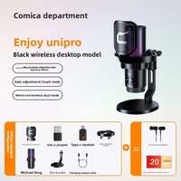 COMICA Enjoy Uni Pro - Micrófono Inalámbrico Profesional con Cancelación Activa de Ruido Tipo C para Transmisión en Vivo, Canto, Voz y Juegos