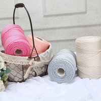 Corde Glacée en Viscose Légère de 3 mm, Corde Tressée en Polyester pour Tricot, Corde en Coton pour Crochet, Fil de Nylon Effet Glacé pour Macramé DIY