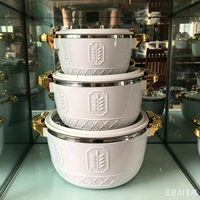 B2B Distributor 3-teiliges Isolierbehälter-Set 2,5L 4,5L 6,5L Speisenwärmer für Nordamerika Großhandel Hochzeiten Partys Buffet Servierset