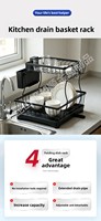 Égouttoir à vaisselle multi-niveaux en fer, design moderne et minimaliste, multifonctionnel, autoportant, sans perçage, avec support pour couteaux, baguettes et rangement pour tasses