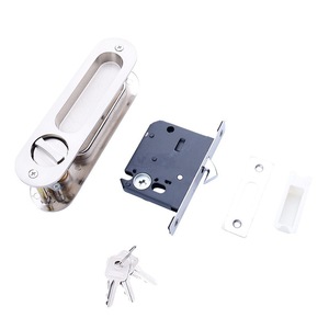 Serrure à crochet pour porte coulissante avec clé, poignée métallique dissimulée, utilisation intérieure pour cuisine, salle de bain, balcon - Product Image 5
