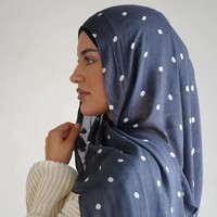 Hijab en modal à pois FRC pour femmes musulmanes, léger, doux, respirant, hijab modeste, foulard, écharpe, châle