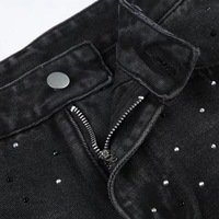 Jeans Boyfriend Décontractés Personnalisés pour Femme avec Strass – Coupe Ample en Denim