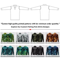 Vente en gros de maillots de pêche taille 50+, protection solaire, polos de pêche personnalisés, impression numérique intégrale, manches longues