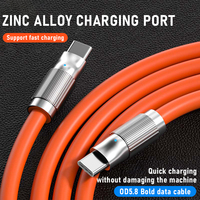 Produit électronique Silicone souple liquide 3A Câbles de données Type C à Type C Câble de charge rapide pour Xiaomi Huawei