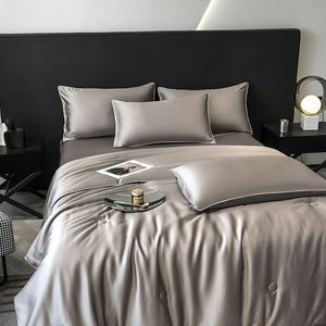 لحاف صيفي من الحرير بلون واحد لحاف تبريد الثلج لحاف حريري بطانية ناعمة باردة للصيف بطانية للسرير - Product Image 3