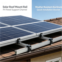 Système de montage solaire personnalisé, rail de support pour panneaux photovoltaïques en aluminium 6063, support de fixation pour installation sur toit et au sol