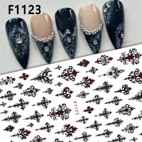 Autocollants pour ongles gothiques d'Halloween, motifs crâne, vampire, citrouille, chat, ours, pour manucure DIY et décorations de salon de manucure