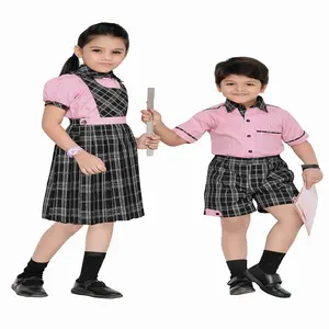 Fornitore di uniformi indiane di qualità superiore disegni e colori personalizzati controlla il Set di uniformi scolastiche