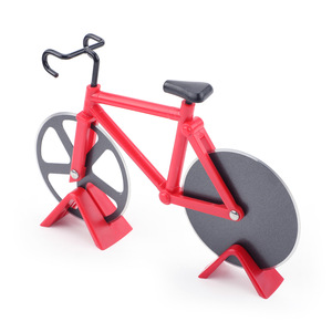 Cortador de Pizza Creativo en Forma de Bicicleta de Acero Inoxidable con Mango de Plástico Rojo 18.5 X 12 X 3.5 Cm Herramientas para Pizza - Product Image 3