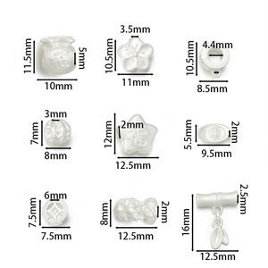 Perles d'espacement en alliage plaqué argent de formes variées pour la fabrication de bracelets, style chinois, accessoires de bijoux DIY 8mm AC3721 - Product Image 3