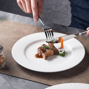 Nhà Máy Bán buôn Trắng Dinner tấm gốm đồ ăn, sang trọng xương Trung Quốc món ăn tấm - Product Image 2