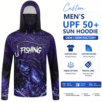 Chemise de pêche pour homme avec capuche et protection faciale UPF 50, imprimé graphique, vêtements de sport d'extérieur, design personnalisé
