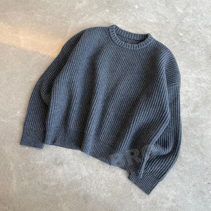 Custom Winter Wear Fashion Hochwertiger Strick pullover mit Rundhals ausschnitt Langarm-Strickwaren Heavy Loose Custom Knitted <span class=keywords><strong>Sweater</strong></span> - Product Image 3