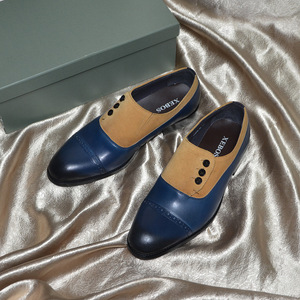 Nuevo Modelo 2026, Zapatos de Hombre de Alta Calidad, Simples, de Nubuck con Parches de Cuero Vacuno en Capas, Casuales y de Lujo - Product Image 1